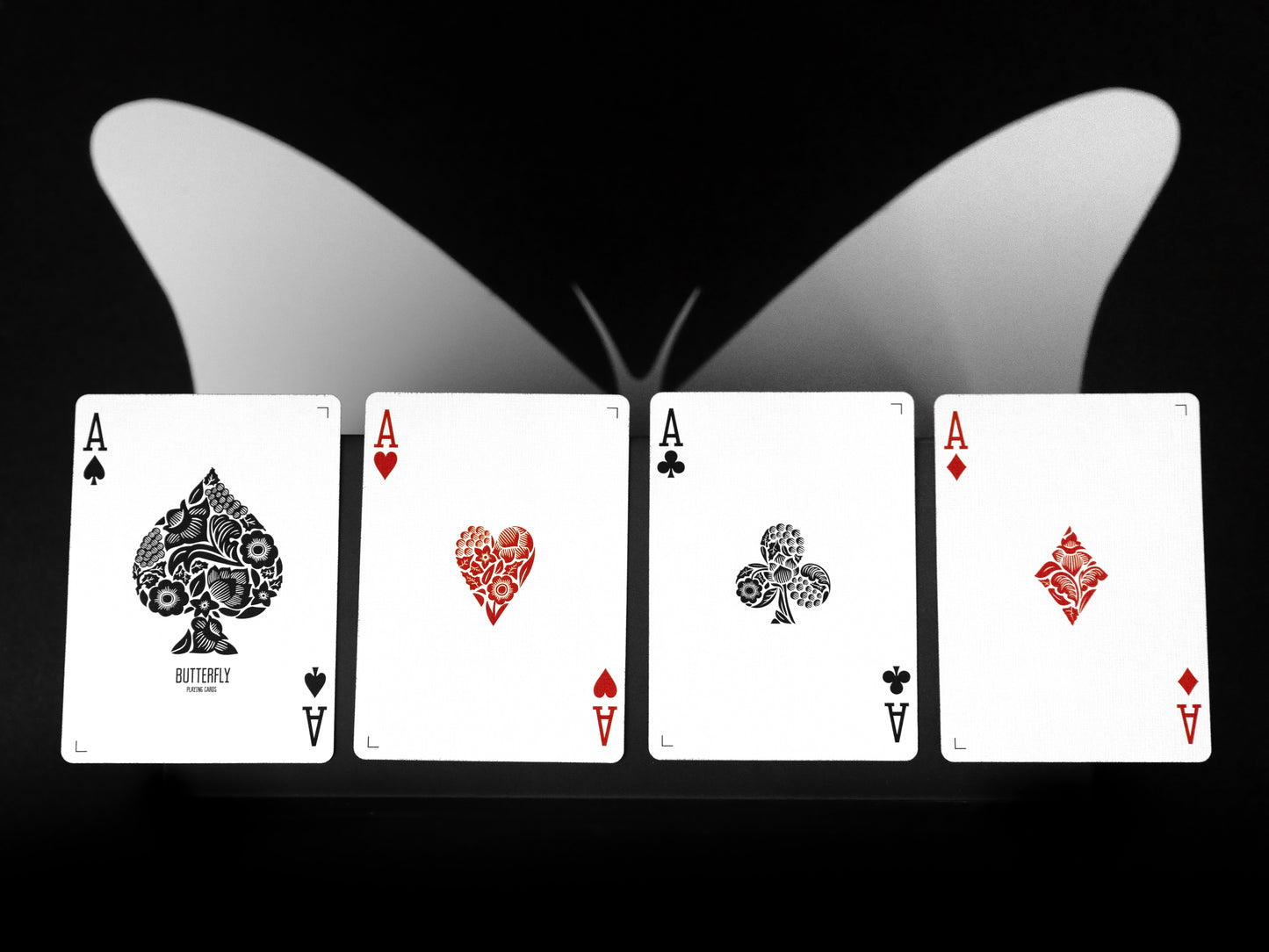 Butterfly Playing Cards Black & White Unmarked