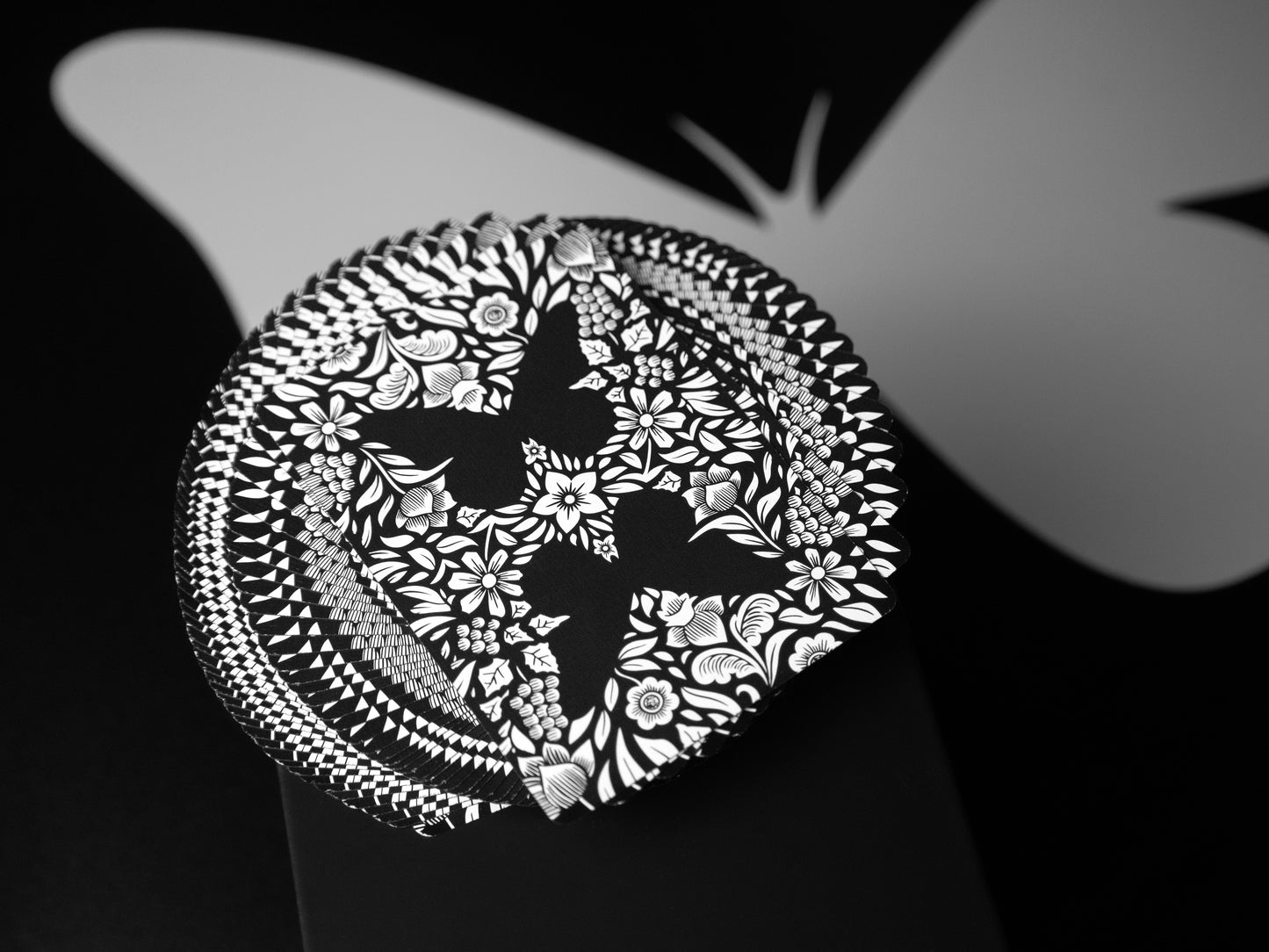 Butterfly Playing Cards Black & White Unmarked
