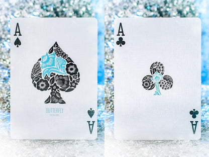 Butterfly Playing Cards Winter Edition Marked